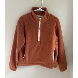 Stio Women's Rawlins Shearling 1/2 Zip Fleece Pullover Maple Brown Cozy Sz M